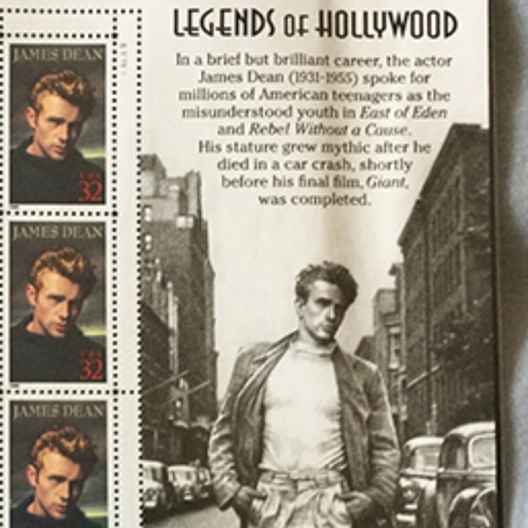 Stamps Collectible USPS Office Vintage James Dean Stamps Sheet